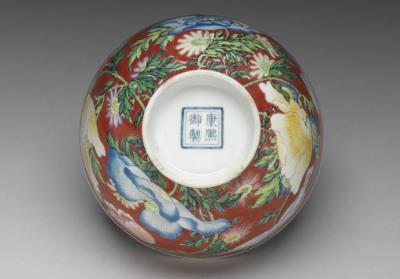 图片[3]-Bowl with poppies on a red ground in painted enamels, Qing dynasty, Kangxi reign (1662-1722)-China Archive